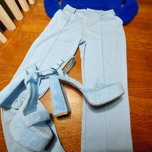 Beautiful Light Blue High Waist Skinny Pants Trousers Leggings Size M